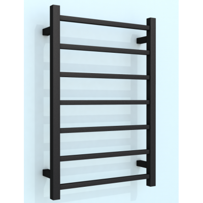 Heated Towel Rail Square 7 Bar 750Hx500Wx120D - Black